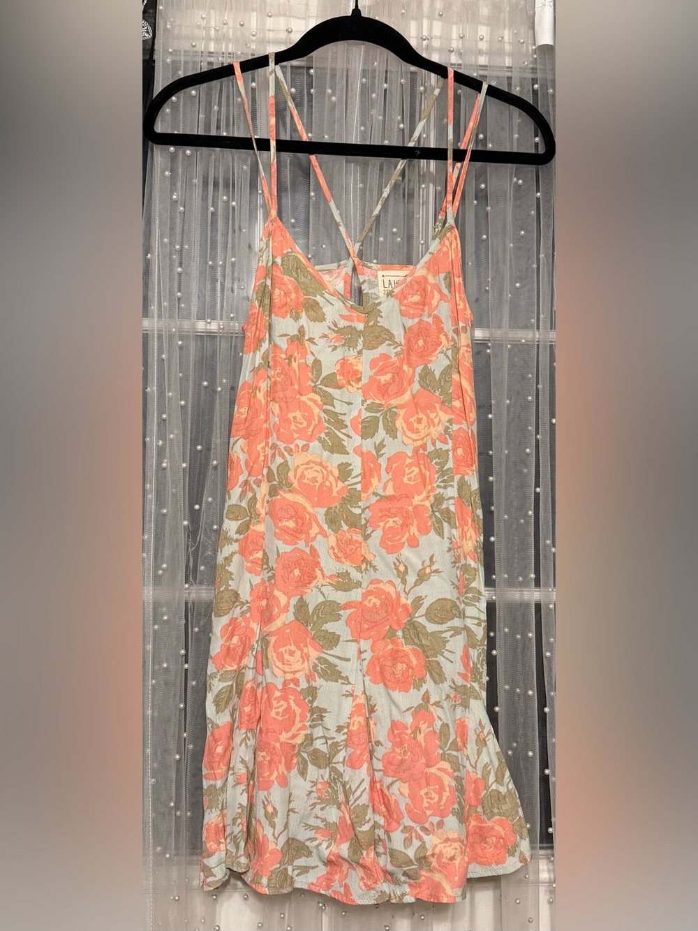 LA Hearts Coral Floral Slip Dress XS